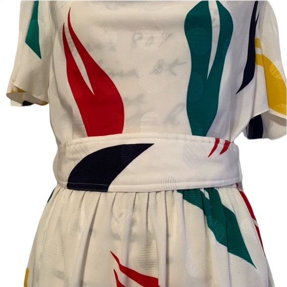 Vintage 80s Leslie Fay Polka Dot Dress - Picture 7 of 10